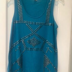 Kenneth Cole New York Teal Studded Sleeveless Tank